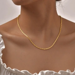 Exquisite Necklace Gold 0.6mm 0.8mm Thin Chain Layered Versatile 18K Gold Plated Waterproof Stainless Steel YF8154