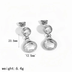 Exquisite Shiny Zircon Womems Earrings 18k Gold Plated Waterproof Stainless Steel  Multi Layer Pendant Jewelry for Party YF8012