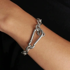 High End Fashion DIY Handmade Chain Bracelet 18K Gold Plated Waterproof Stainless Steel YF8215