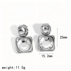 Exquisite Shiny Zircon Womems Earrings 18k Gold Plated Waterproof Stainless Steel  Multi Layer Pendant Jewelry for Party YF8012