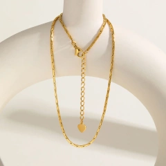 Exquisite Necklace Gold 0.6mm 0.8mm Thin Chain Layered Versatile 18K Gold Plated Waterproof Stainless Steel YF8154