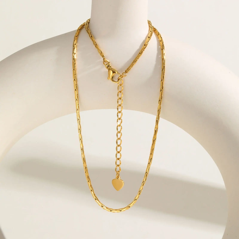 Exquisite Necklace Gold 0.6mm 0.8mm Thin Chain Layered Versatile 18K Gold Plated Waterproof Stainless Steel YF8154