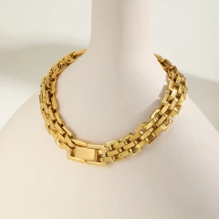 Simple Chain Stainless Steel Strap Bracelet Gold Womens 18K Gold Plated Waterproof Stainless Steel YF8157