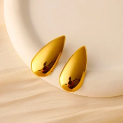 Niche Design Three Dimensional Water Drop Exaggerated Earrings Ins18K Gold Plated Waterproof Stainless Steel YF8208