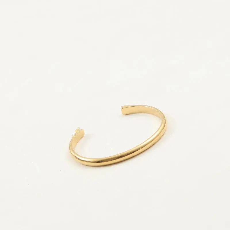 Premium Minimalist Opening Bracelet with Two Water Drops Zircon 18K Gold Plated Waterproof Stainless Steel YF8221