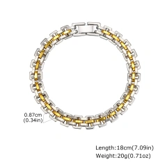 Simple Chain Stainless Steel Strap Bracelet Gold Womens 18K Gold Plated Waterproof Stainless Steel YF8157