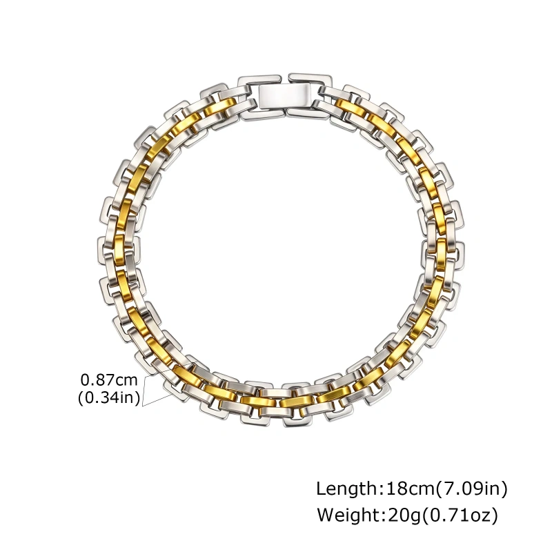 Simple Chain Stainless Steel Strap Bracelet Gold Womens 18K Gold Plated Waterproof Stainless Steel YF8157
