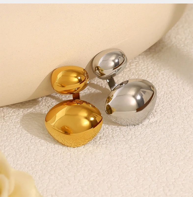 Vintage Luxury Asymmetrical Titanium Steel Ring Womens Open Ring 18K Gold Plated Waterproof Stainless Steel YF8184