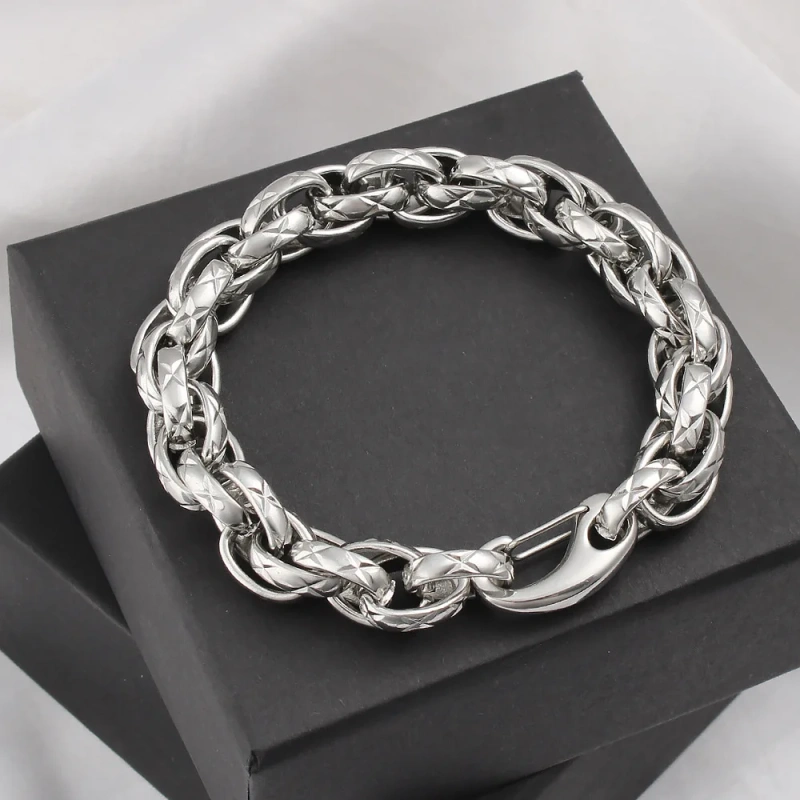 High End Fashion DIY Handmade Chain Bracelet 18K Gold Plated Waterproof Stainless Steel YF8215