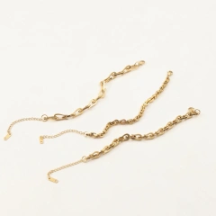 New Simple Fashionable Knotted Chain Bracelet 18K Gold Plated Waterproof Stainless Steel YF8216