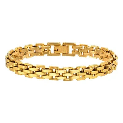 Simple Chain Stainless Steel Strap Bracelet Gold Womens 18K Gold Plated Waterproof Stainless Steel YF8157