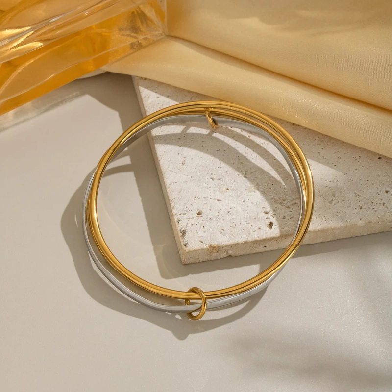 Fashion Trend Geometric High End Bracelet for Women 18K Gold Plated Waterproof Stainless Steel YF8319