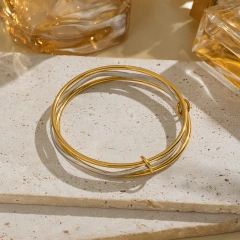Fashion Trend Geometric High End Bracelet for Women 18K Gold Plated Waterproof Stainless Steel YF8319