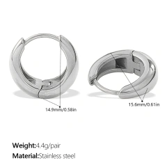 Premium Sense Geometric Glossy Metal Earrings 18K Gold Plated Waterproof Stainless Steel YF8172