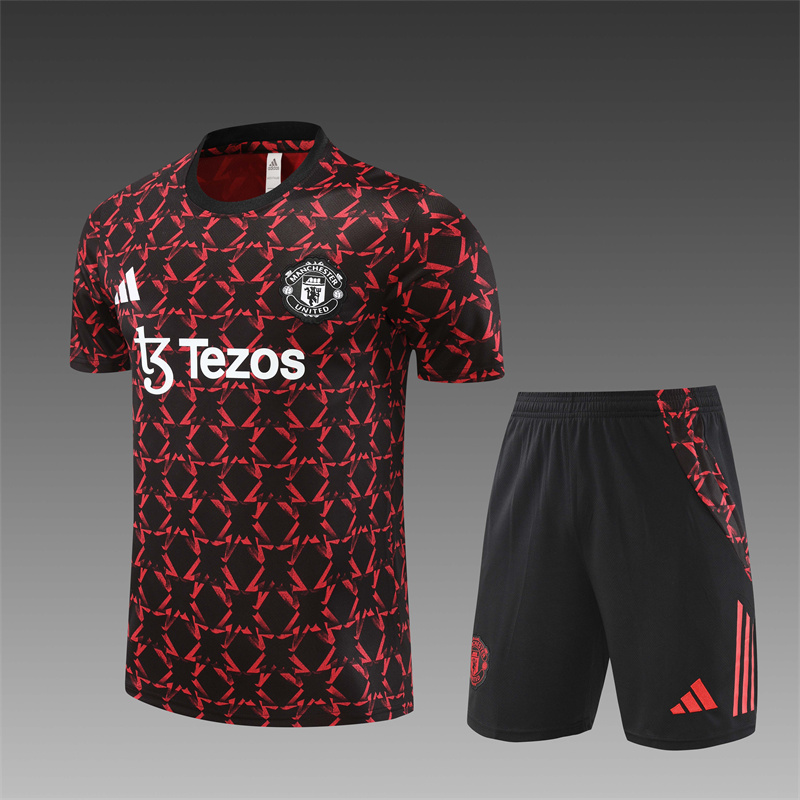 2425 Short-sleeved Manchester United Red and Black [Camouflage Pattern]