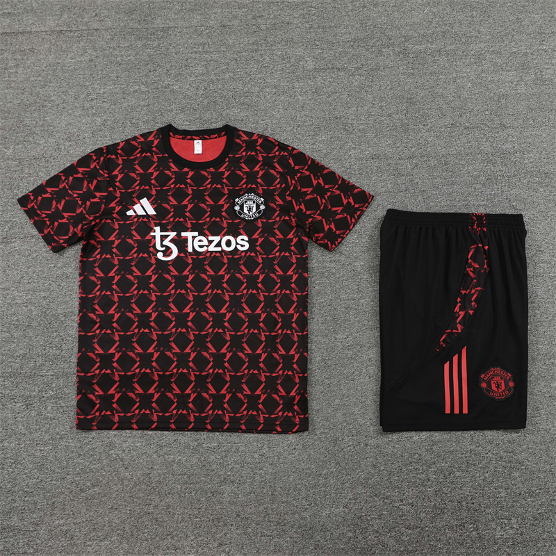 2425 Short-sleeved Manchester United Red and Black [Camouflage Pattern]