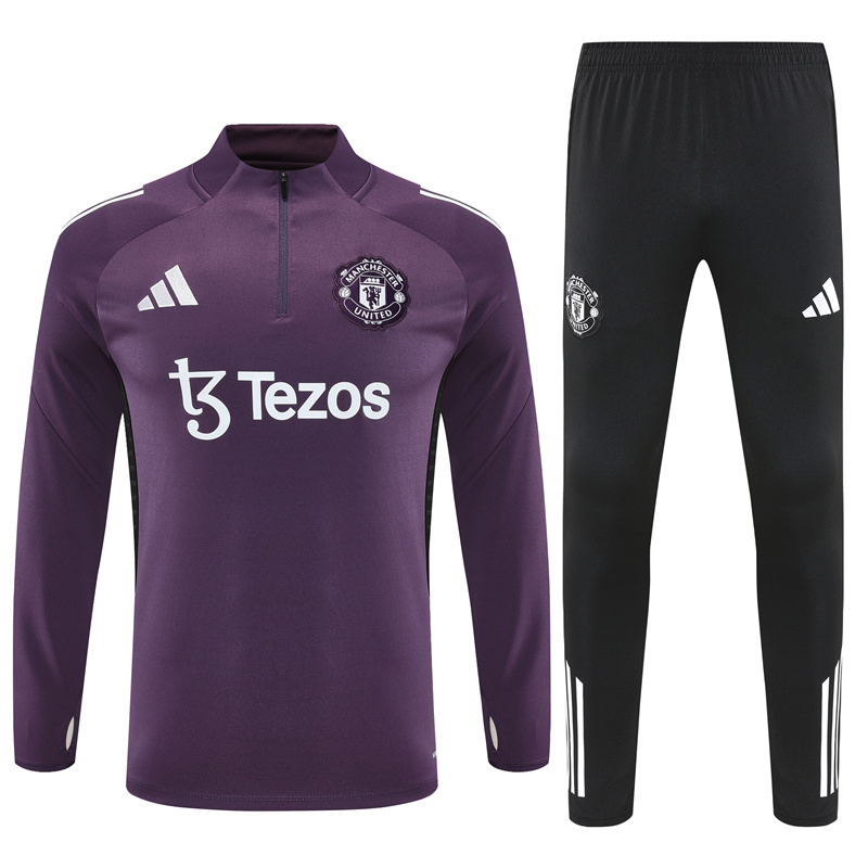 2526 Manchester United Purple Half-Length Sleeve Shirt