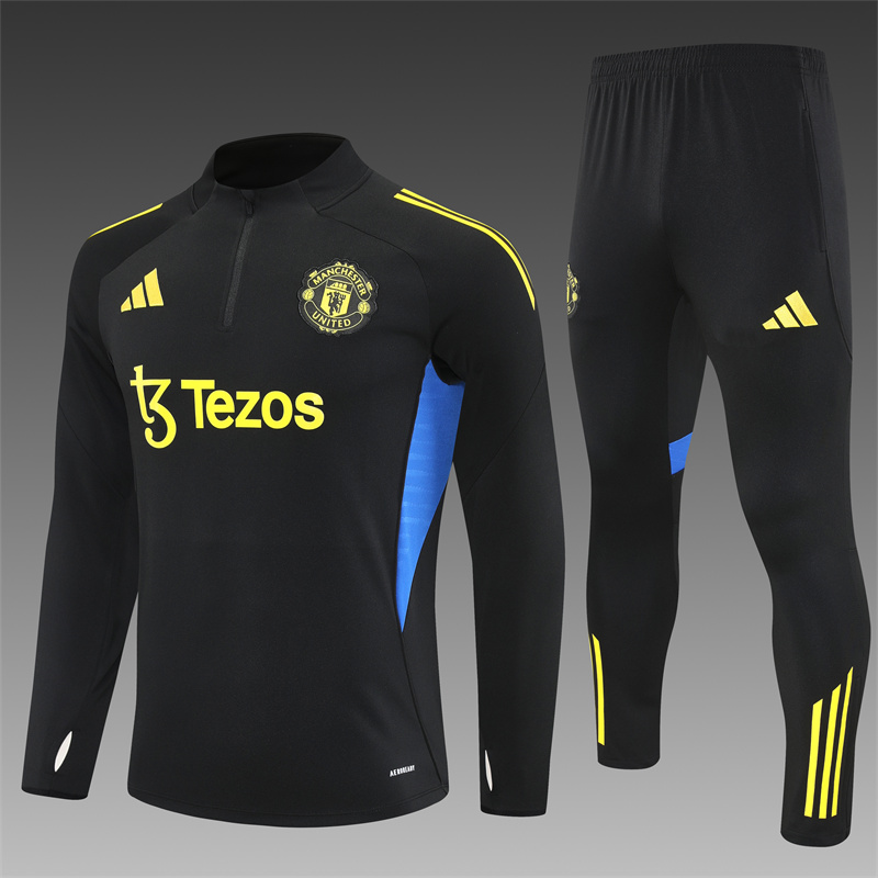 2526 Manchester United black semi-long-sleeved shirt