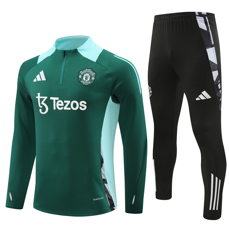2425 Manchester United Green Half-Length Sleeve Shirt