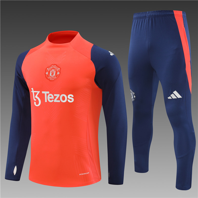 2425 Manchester United Orange Red Half-Length Sleeve [Player Version]