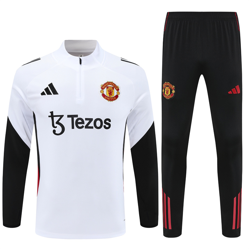 2526 Manchester United White Half-Length Sleeve Shirt