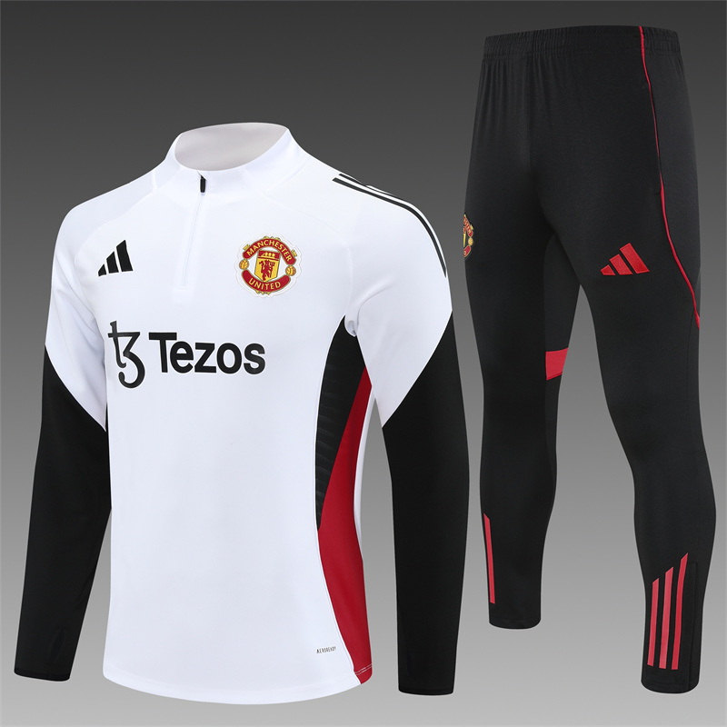 2526 Manchester United White Half-Length Sleeve Shirt