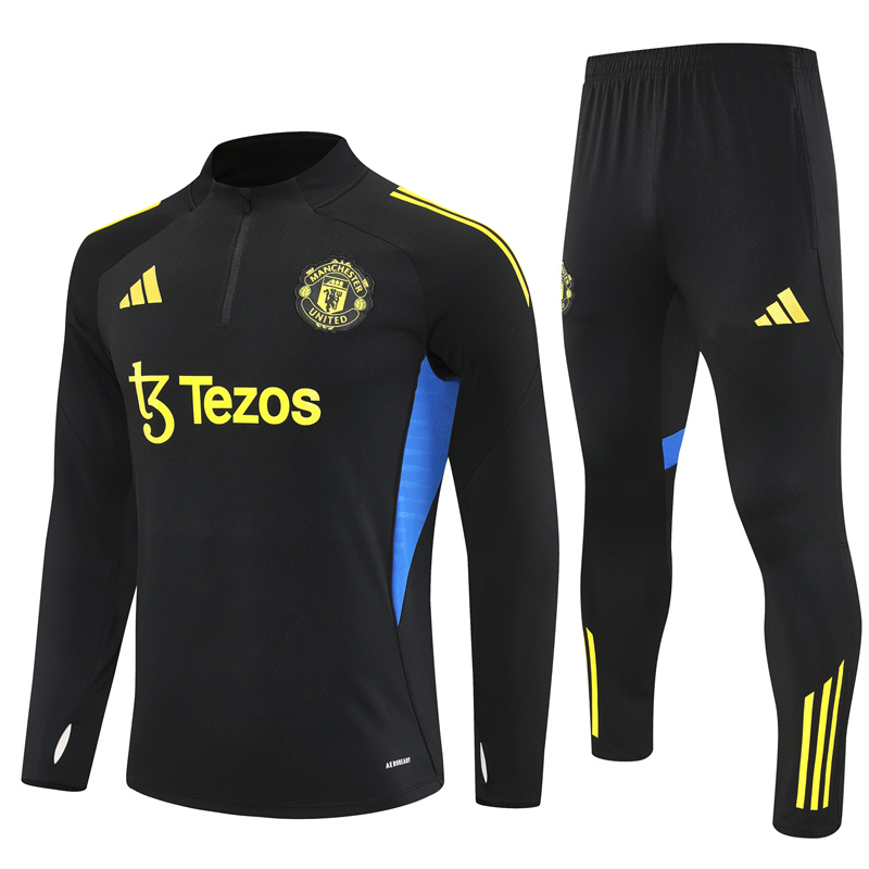 2526 Manchester United black semi-long-sleeved shirt
