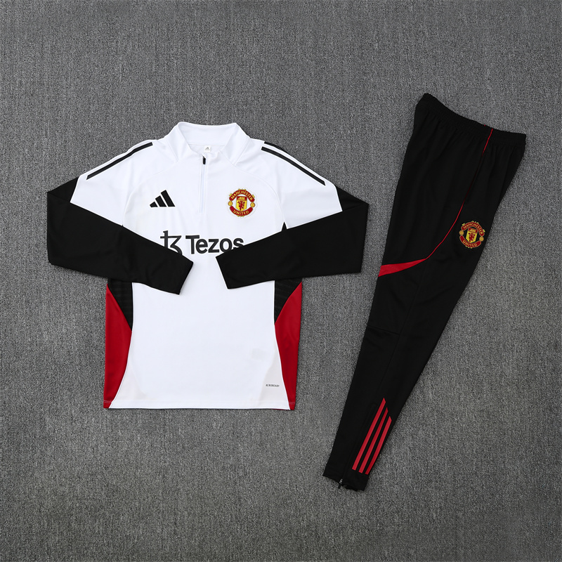2526 Manchester United White Half-Length Sleeve Shirt