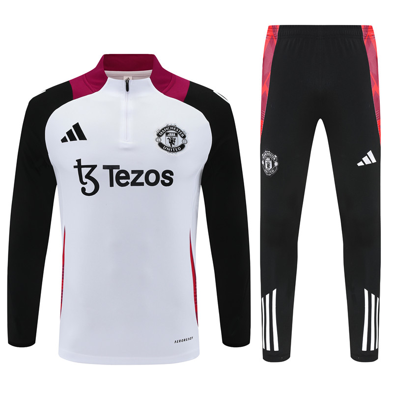 2425 Manchester United White Half-Length Sleeve Shirt