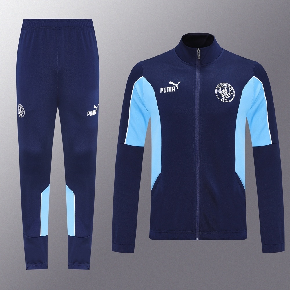 25 Manchester 01 Blue and Black Jacket Set