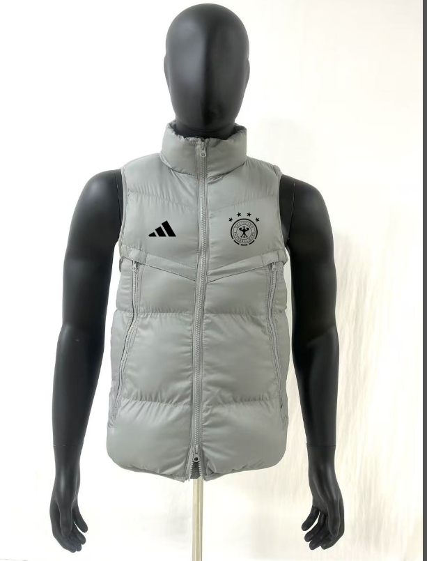 German old-style vest with shoulder straps, light gray color