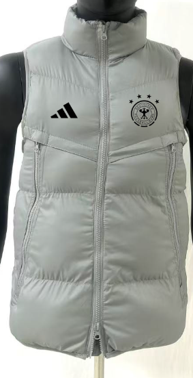 German old-style vest with shoulder straps, light gray color