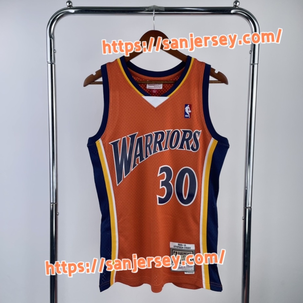 MN Hot Pressed Retro Shirt SW Warriors 0910 Season Rookie Orange No. 30 Curry