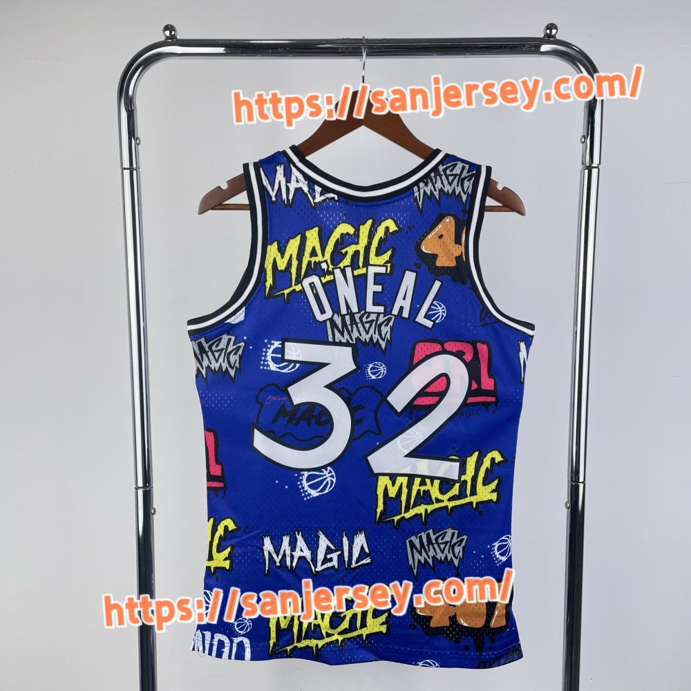 MN Hot Press Retro Jersey SW Magic 9495 Season Graffiti No. 32 O'Neal