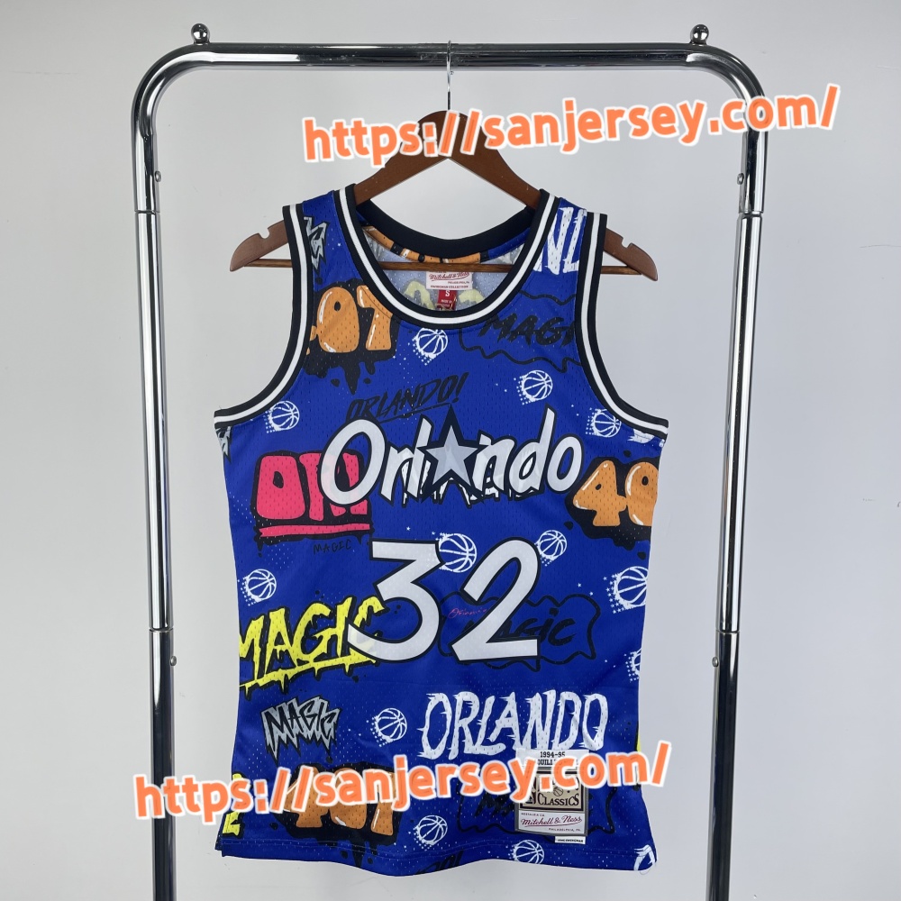 MN Hot Press Retro Jersey SW Magic 9495 Season Graffiti No. 32 O'Neal