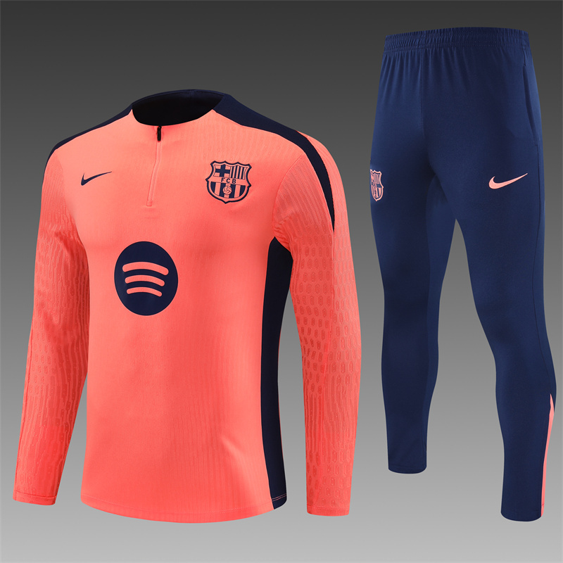 2024/2025 Barcelona Half-Pull orange Training Suit Red Football Shirt