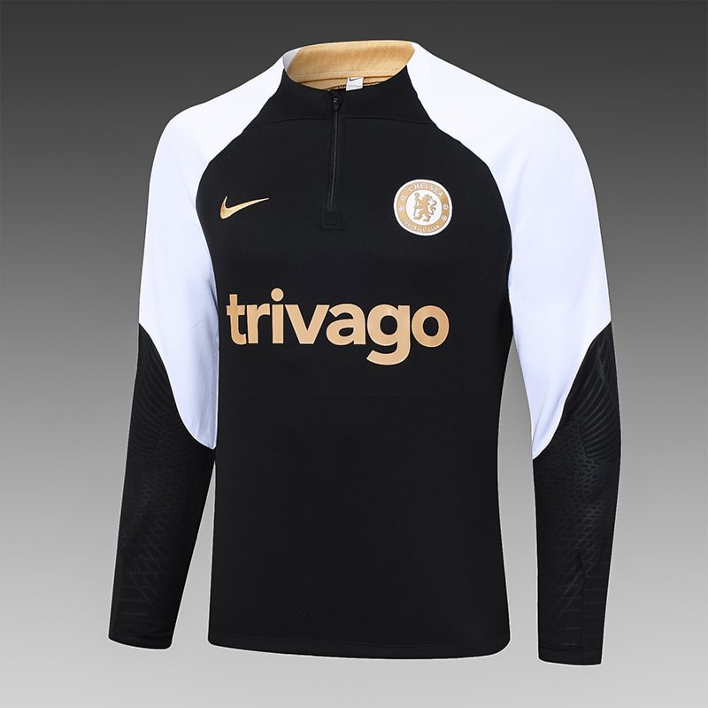 2023/2024 Chelsea Half-Pull Training Suit Black Football Shirt