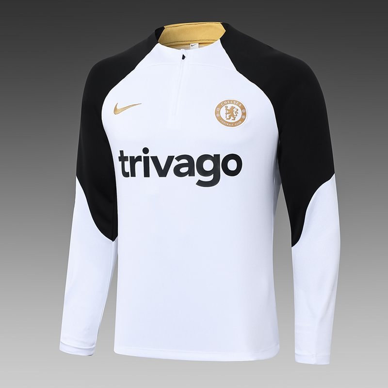 2023/2024 Chelsea Half-Pull Training Suit White Football Shirt