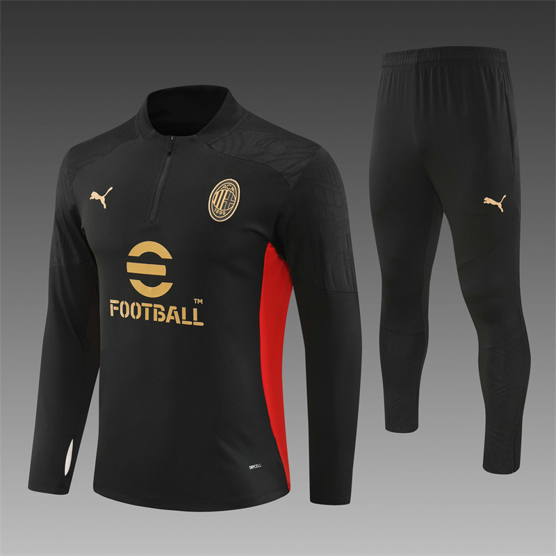 2024/2025  AC Milan Black Half-Pull Training Suit Player Edition