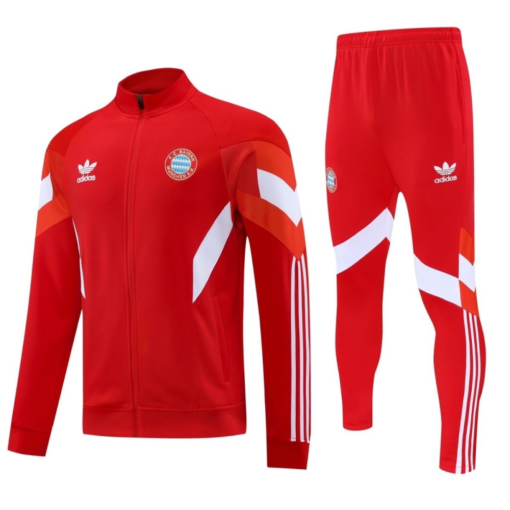 2025 Bayern Munchen Long Zipped Jacket Training Suit Red Football Shirt