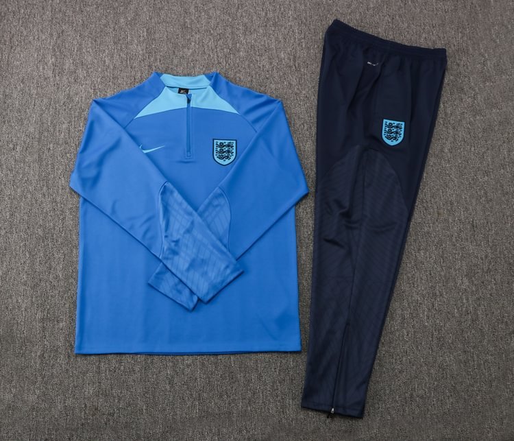 2023/2024 England Half-Pull Training Suit Blue Football Shirt