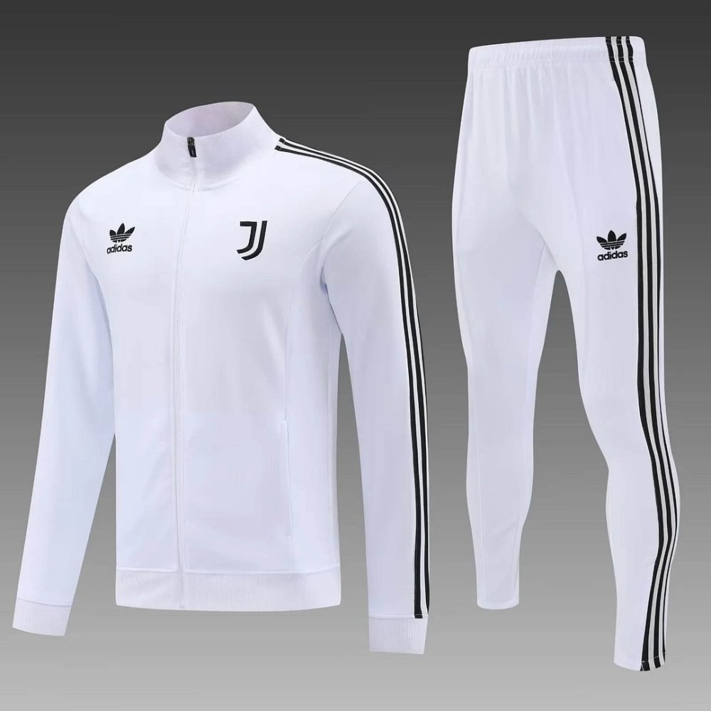 2024/2025 Juventus Long Zipped Jacket Training Suit White Football Shirt
