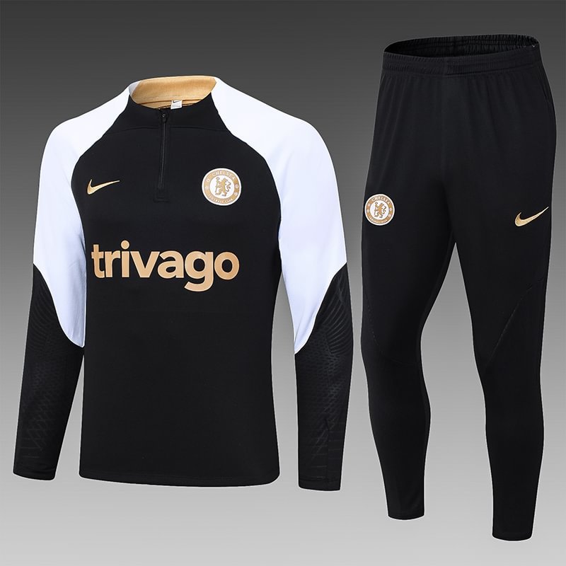2023/2024 Chelsea Half-Pull Training Suit Black Football Shirt