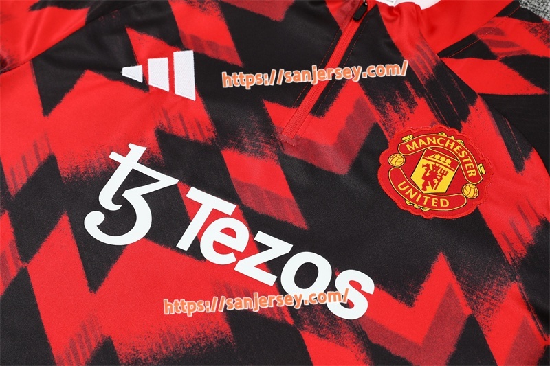 2025/2026 Manchester United Red Black [Camouflage] Training suit set long sleeves