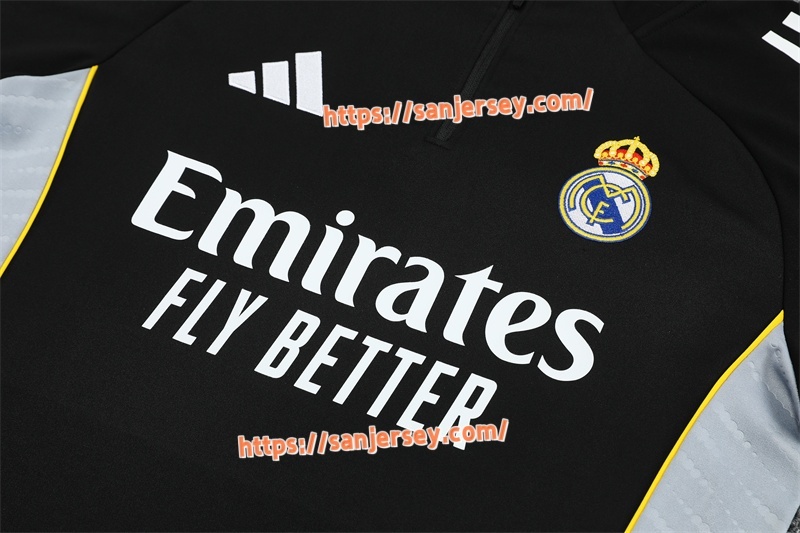 2025/2026 Real Madrid black Training suit set long sleeves