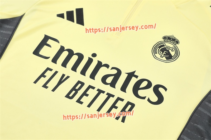 2025/2026 Real Madrid yellow Training suit set long sleeves