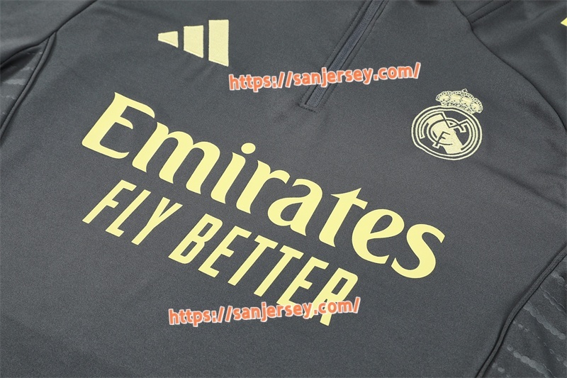2025/2026 Real Madrid grey Training suit set long sleeves