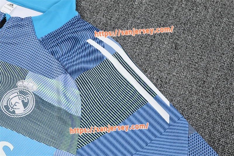 2025/2026 Real Madrid light blue Training suit set long sleeves
