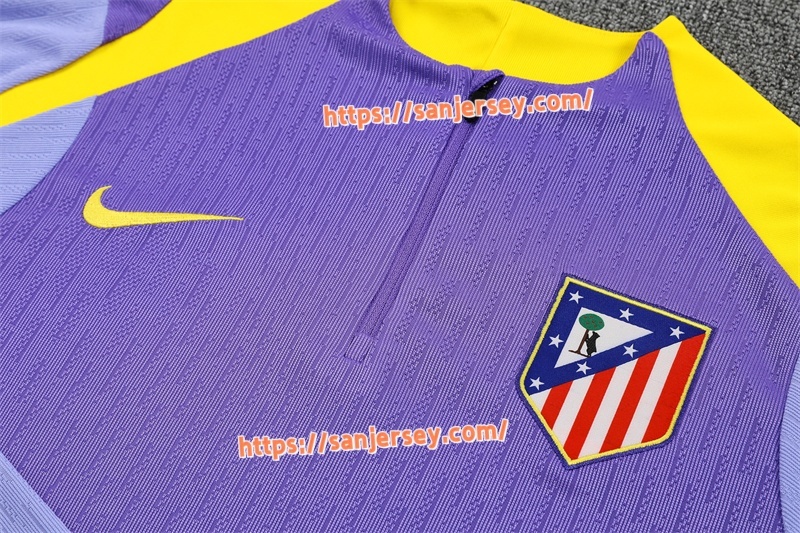 2025/2026 Club Atlético de Madrid Purple Training suit set long sleeves