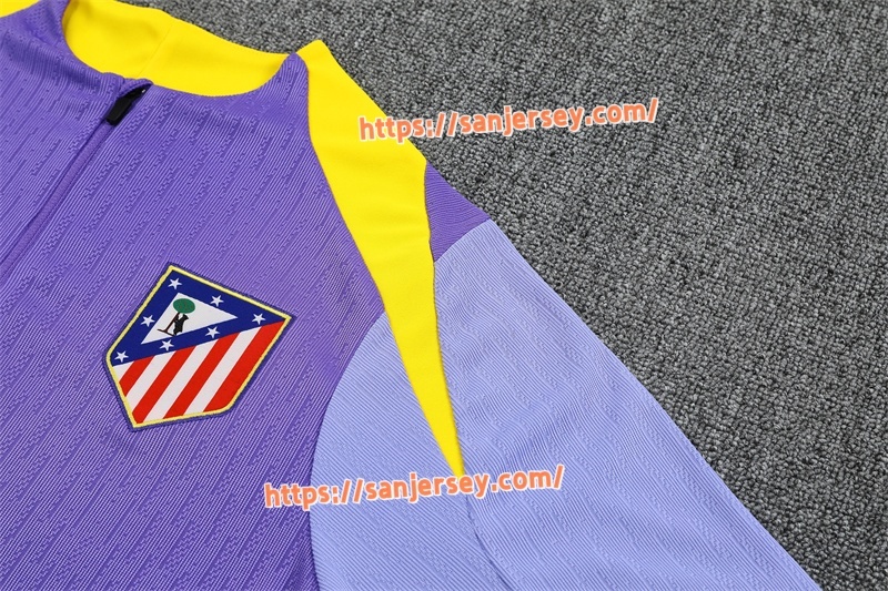 2025/2026 Club Atlético de Madrid Purple Training suit set long sleeves